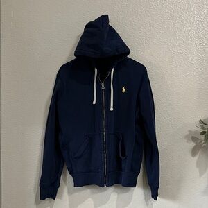 navy blue Men’s Polo Ralph Lauren full-zip hoodie signature Sz M Casual Comfy